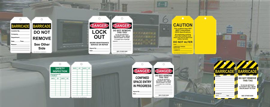 safety tags for machine safety and LOTO