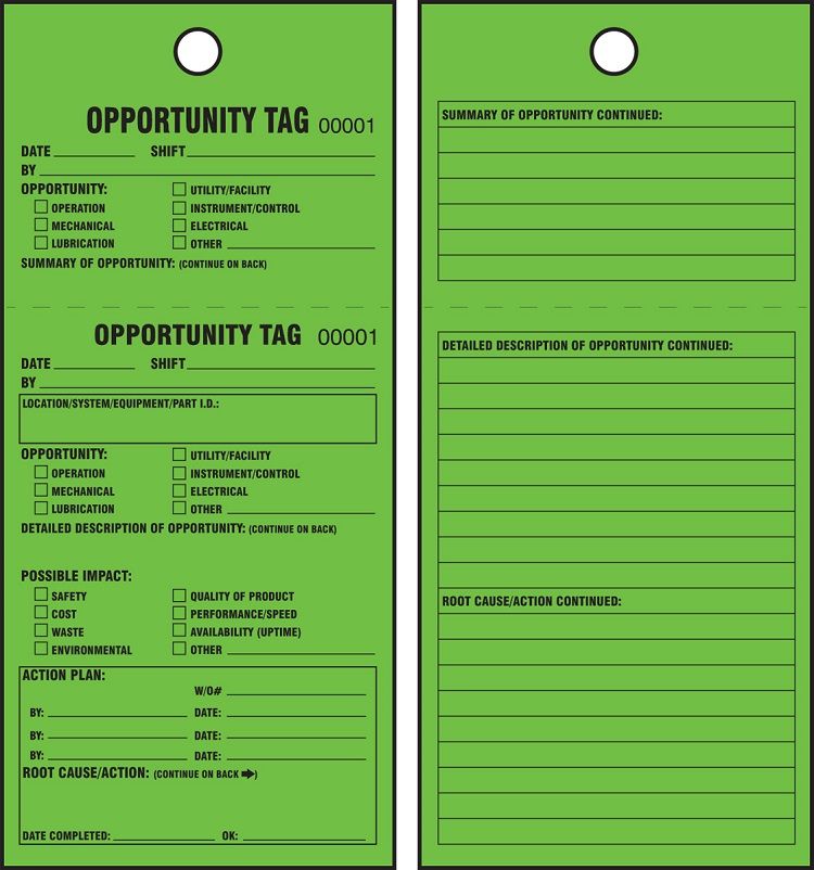 TPM Green Tags: Opportunity Tag, 25 pk