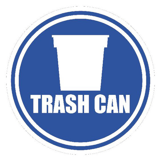 20 inch Blue Trash Can Floor Sign