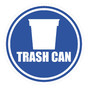 20 inch Blue Trash Can Floor Sign