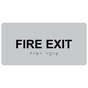 Silver ADA Braille Fire Exit Sign with Tactile Text - RSME-340_Black_on_Silver