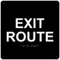 Black 6-Inch Square ADA Braille Exit Route Sign