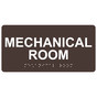 Dark Brown ADA Braille Mechanical Room Sign with Tactile Text - RSME-426_White_on_DarkBrown