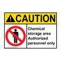 ANSI CAUTION Chemical Storage Area Sign with Symbol ACE-1640