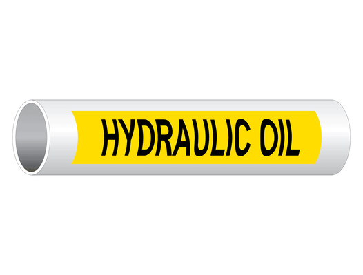 ASME A13.1 Hydraulic Oil Pipe Label PIPE-23705_Black_on_Yellow