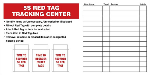 5S Red Tag Tracking Center