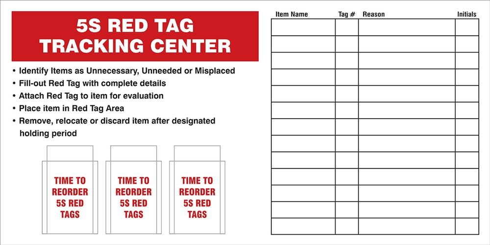 5S Red Tag Tracking Center