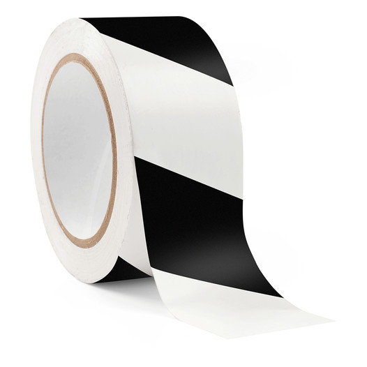 Black and White Striped Floor Marking Tape - 2 in x 108 ft