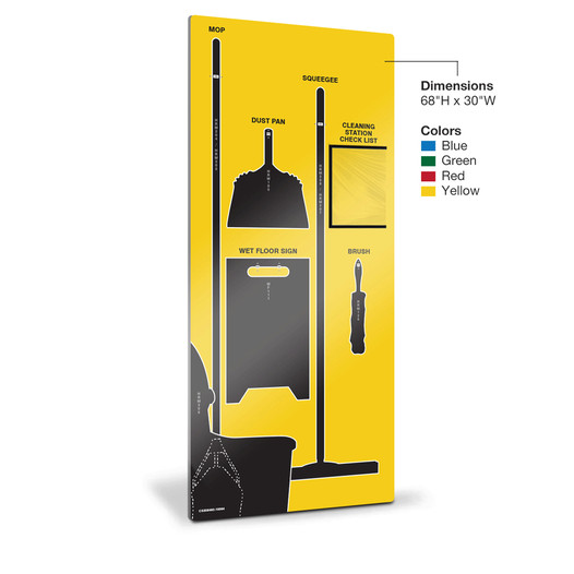 Black Yellow Clean and Squeegee Shadow Boards CS533673