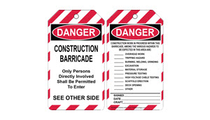 Construction Barricade Tag