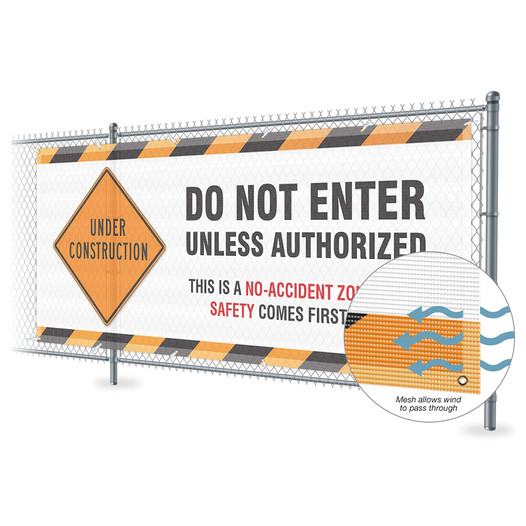 Construction Do Not Enter Mesh Banner CS548871