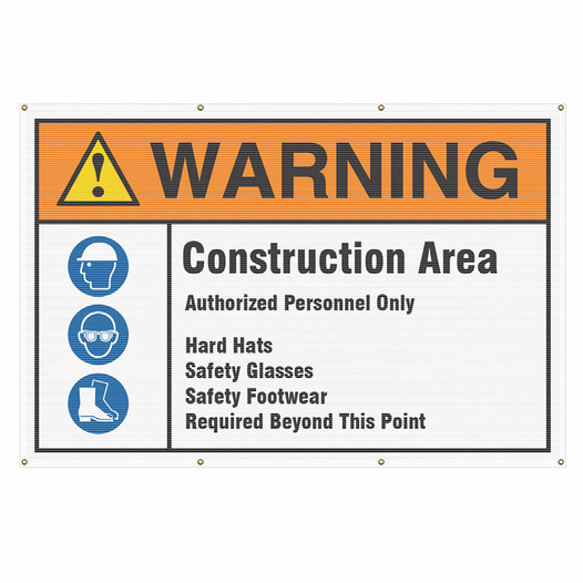 Construction Area Warning Banner