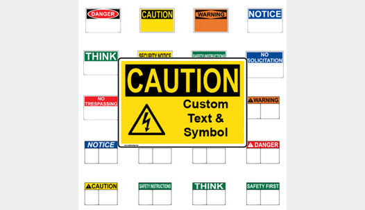 Custom OSHA Signs with symbols