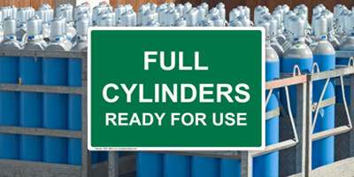 Green Full Cylinders Ready For Use Sign