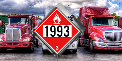 Red DOT Placard FLAMMABLE 3 1993 and 2 Trucks