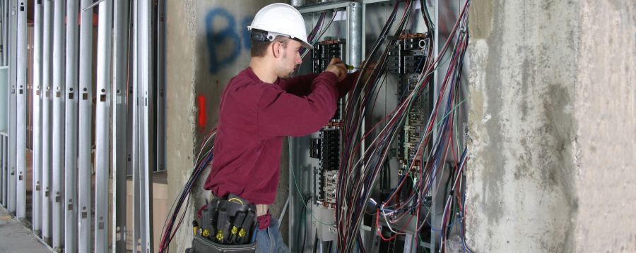 electrical worker on jobsite