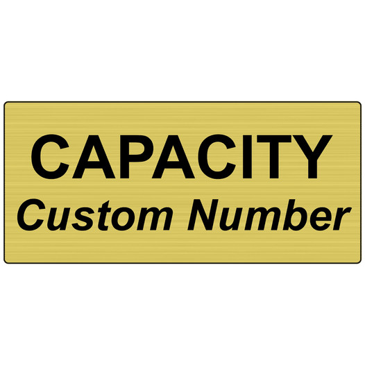 Gold Custom Elevator Capacity Sign EGRE-39367-Black_on_Gold