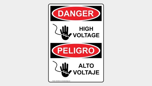 OSHA High Voltage Sign