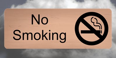 Copper Color Engraved No Smoking Sign