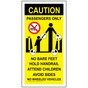 Caution Passengers Only No Bare Feet Hold Handrail Escalator Sign ESCE-39457