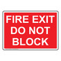 Fire Exit Do Not Block Sign NHE-29243