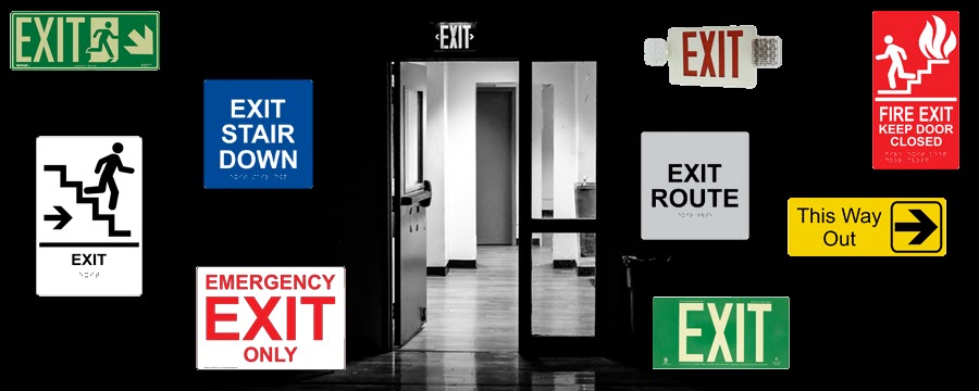 Exit signs by ComplianceSigns.com