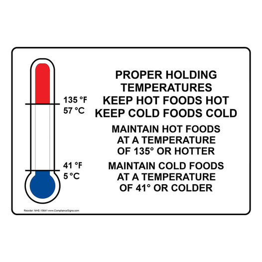 Proper Holding Temperatures Sign NHE-15641