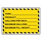 Tank: ____ Product: ____ Gallons Per Inch:____ Sign NHE-31301