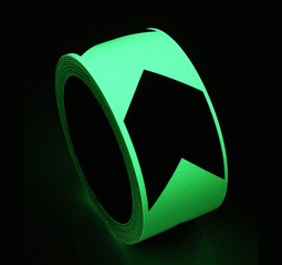 Glow-in-Dark Tape with Black Arrows