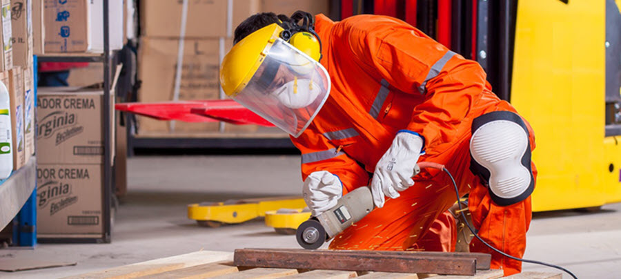 worker with proper personal protective equipment