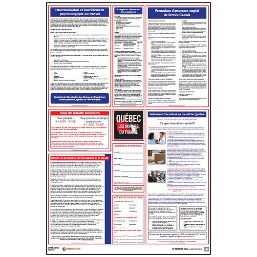 Quebec Employment And Labour Standards Poster CS374469