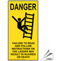 Read And Follow Instructions On The Ladder Label With Symbol NHE-16274