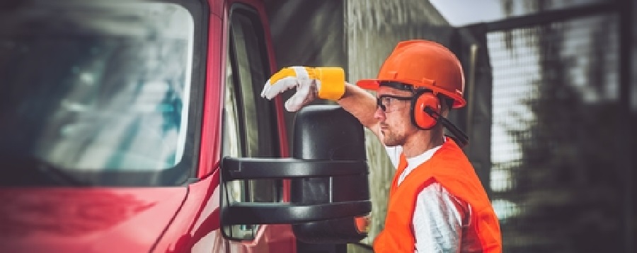 truck, man, PPE