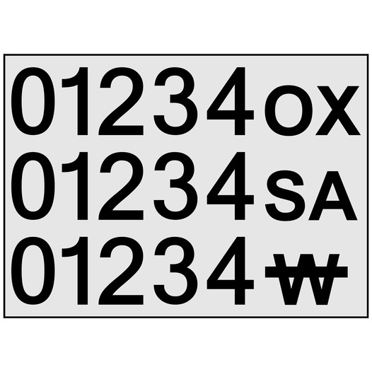 NFPA 704 Diamond Cut Vinyl Number Kit Label NFPA_NUMKIT2