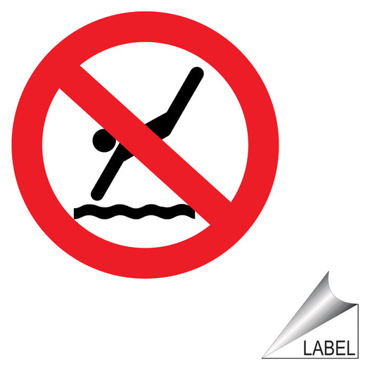 No Diving Symbol Label for Recreation LABEL_PROHIB_66_a