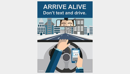 Poster that discourages texting while driving