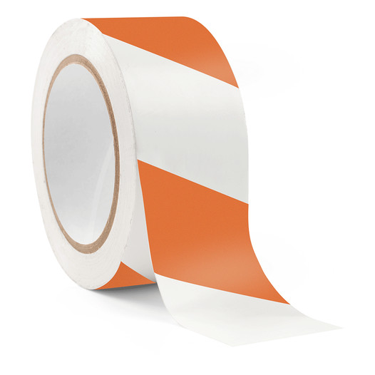 Orange and White Striped Floor Marking Tape - 2 in x 108 ft