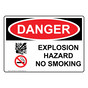 OSHA DANGER Explosion Hazard No Smoking Sign With Symbol ODE-2860