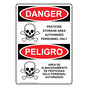 English + Spanish OSHA DANGER Pesticide Storage Area Sign With Symbol ODB-5225