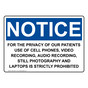 OSHA NOTICE For The Privacy Of Our Patients Use Of Cell Sign ONE-35221