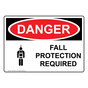 OSHA DANGER Fall Protection Required Sign With Symbol ODE-3000