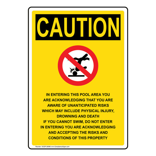 Portrait OSHA CAUTION In Entering Sign With Symbol OCEP-28566