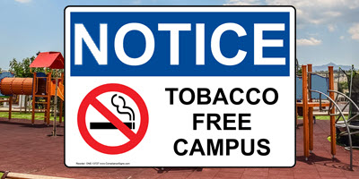 OSHA Tobacco Free Campus Sign with Symbol