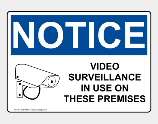 video camera sign