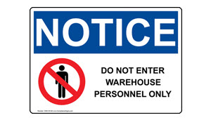 OSHA Warehouse Safety Sign