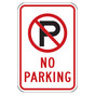 Reflective No Parking Sign With Symbol CS603488