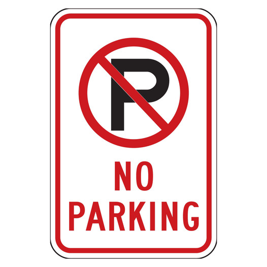 Reflective No Parking Sign With Symbol CS603488