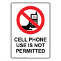 Portrait Cell Phone Use Is Not Permitted Sign With Symbol NHEP-38095