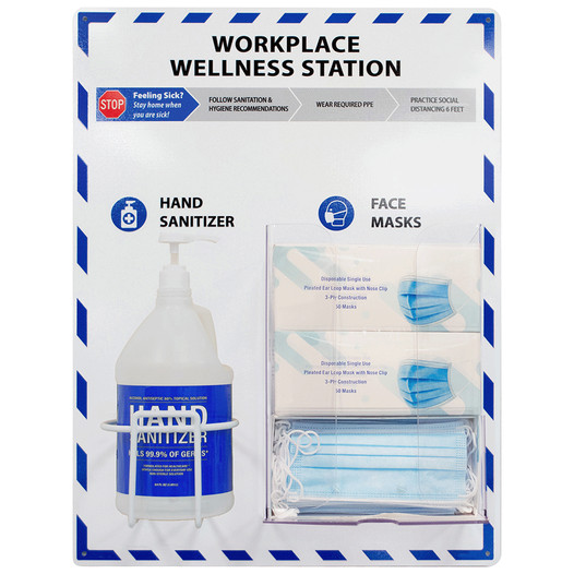 PPE / Sanitizer Station: Workplace Wellness Station CS128807