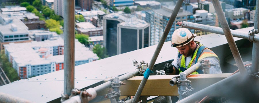 construction worker on scaffold